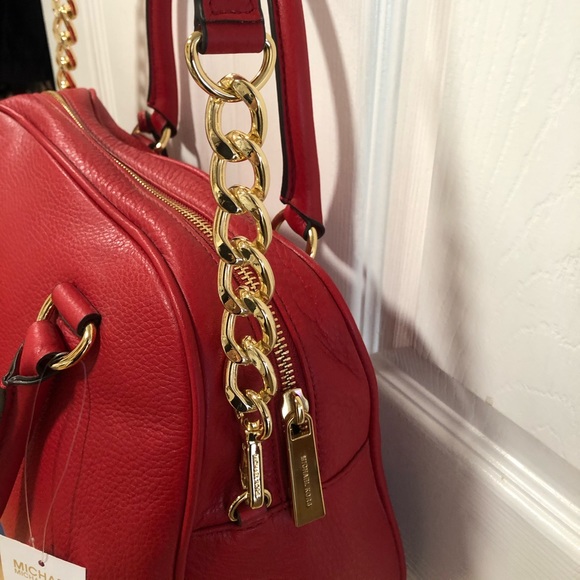 MICHAEL KORS Knox Chili Large Satchel Leather - Picture 7 of 8